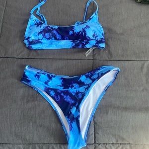 Blue tie die bathing suit BRAND NEW NEVER WORN